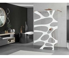 Walk-in dušo sienelė Mexen Kioto, Rose Gold/Baltas pattern, 120 x 200 cm