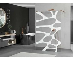 Walk-in dušo sienelė Mexen Kioto, Rose Gold/Baltas pattern, 100 x 200 cm