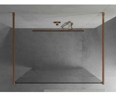 Walk-in dušo sienelė Mexen Kioto, Rose Gold/Baltas pattern, 130 x 200 cm