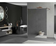Walk-in dušo sienelė Mexen Kioto, Rose Gold, veidrodinė, 100 x 200 cm