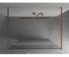 Walk-in dušo sienelė Mexen Kioto, Rose Gold, pusiau matinė, 100 x 200 cm