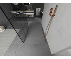 Walk-in dušo sienelė Mexen Kioto, Rose Gold/Juodas pattern, 140 x 200 cm