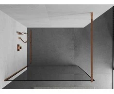 Walk-in dušo sienelė Mexen Kioto, Rose Gold/Juodas border, 100 x 200 cm