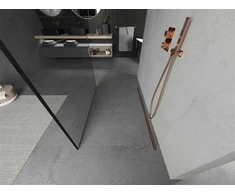 Walk-in dušo sienelė Mexen Kioto, Rose Gold/Juodas border, 120 x 200 cm