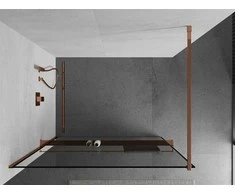 Walk-in dušo sienelė Mexen Kioto+ su lentynėle, Rose Gold/juodas frame, 70 x 200 cm