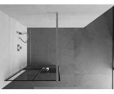 Walk-in dušo sienelė Mexen Kioto+ su lentynėle, Chrome/Juodas raštas, 120 x 200 cm
