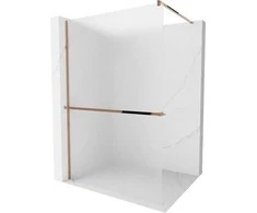 Walk-in dušo sienelė Mexen Kioto+ su lentynėle, Rose Gold/matinis stiklas, 110 x 200 cm