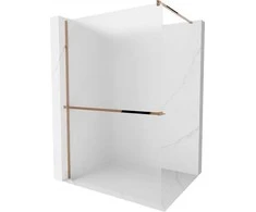 Walk-in dušo sienelė Mexen Kioto+ su lentynėle, Rose Gold/matinis stiklas, 100 x 200 cm