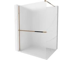 Walk-in dušo sienelė Mexen Kioto+ su lentynėle, Rose Gold/matinis stiklas, 80 x 200 cm