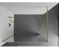 Walk-in dušo sienelė Mexen Kioto, veidrodinė, Gold, 110 x 200 cm