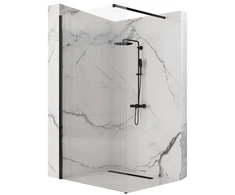Walk-in dušo sienelė Rea Aero Intimo, Juodas Mat, 120 cm