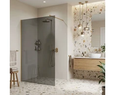 Walk-In dušo sienelė Rea Flexi, Pilkas / Brushed Gold, 90 cm