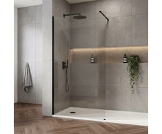 Walk-In dušo sienelė Rea Flexi, Transparent / Juodas, 120 cm
