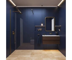 Walk-In dušo sienelė Rea Flexi, Transparent / Brushed Gold, 130 cm