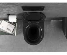 WC Komplektas Mexen 5in1 Fenix Slim su klozetu Lena Rimless Slim Duroplast+, Juodas Matt