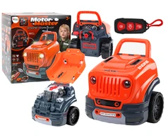 Žaislinis automobilio variklis – dirbtuvės, oranžinis