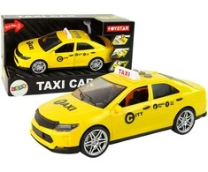 Žaislinis automobilis Taxi su garsais ir šviesom, geltonas