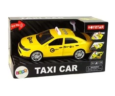 Žaislinis automobilis Taxi su garsais ir šviesom, geltonas