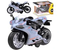 Žaislinis motociklas - Diecast modelis, pilkas