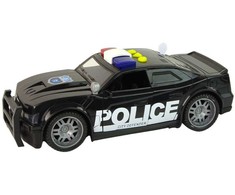 Žaislinis policijos automobilis su garsais ir šviesom, juodas