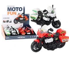 Žaislinis policijos motociklas su garsais ir šviesom, raudonas, 1 vnt.