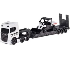 Žaislinis sunkvežimis SCANIA 770S su priekaba ir buldozeriu