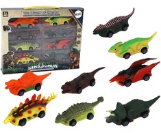 Žaislinių transporto priemonių rinkinys Dinozaurai, 8 vnt.