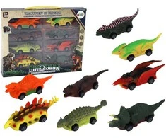 Žaislinių transporto priemonių rinkinys Dinozaurai, 8 vnt.
