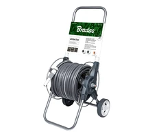 Žarnos vežimėlis su žarna ir priedais Bradas Baltas Sidabrinis PLUS 1/2" 30m