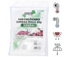 Žieminė augalų danga, 30 g/m², 1.1 x 5 m, balta