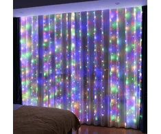 300 LED girlianda užuolaida 3x3 su pulteliu ir tvirtinimo kabliukais - multicolor