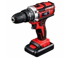 Akumuliatoriniu suktuvas, grežtuvas 2 x Akumuliatoriai 18V LED + priedai. Raudonas