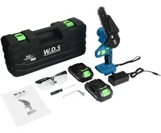 Grandininis pjūklas Akumuliatorinis grandininis genėjimo pjūklas 21V 6" WDS-2301 + 2 akumuliatoriai