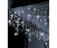 Kalėdinė girlianda - varvekliai 12 m, ŠALTAI BALTA. 300LED