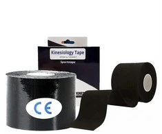 Kineziologinis teipas, kinesio pleistras 5cmx5m, juodas