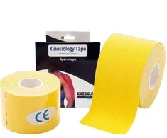 Realprices Kineziologinis teipas, kinesio pleistras 5cmx5m, geltonas