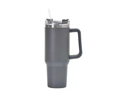 Termo gertuvė puodelis 1200ml su daugkartiniu šiaudeliu, pilka