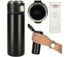 Termo puodelis - termosas 420ML su LED temperatūros indikatoriumi, juodas