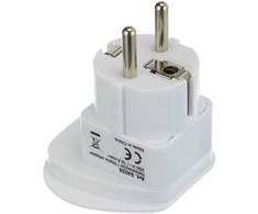 Goobay 230V Adapteris kelioninis, CEE7 (šakė) - lizdas, balta, svetimam lizdui