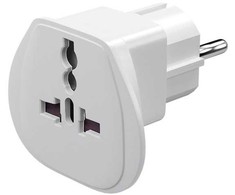 Goobay 230V Adapteris kelioninis, CEE7 (šakė) - lizdas, balta, svetimam lizdui