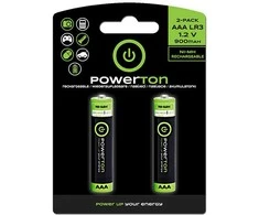 Baterija, AAA (HR03), 900 mAh, „Powerton“, 2 vnt. pakuotė, galioja iki gyvos galvos