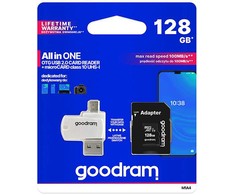 Atminties kortelė Karta GoodRam Viskas viename Micro SDXC 128 GB 10 klasės UHS-I (M1A4-1280R11)