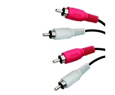 Audio Kabelis 2x CINCH M - 2x CINCH M, 1.5m, juoda, Logo blister