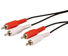 Audio Kabelis 2x CINCH M - 2x CINCH M, 1.5m, juoda, Logo blister