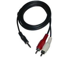 Neutralle Garso kabelis Jack (3,5mm) M - 2x CINCH M, 3m, juodas, su logotipu, EOL