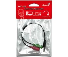 Garso skirstytuvas, ACC-100, Lizdas (3,5 mm) M - 2x Lizdas (3,5 mm) F, 0,2 m, stereo, juodas, Genius