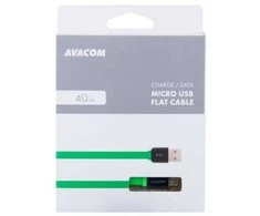 Avacom USB kabelis (2.0), USB A M - microUSB (M), 0.4m, žalia, blister
