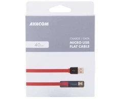 AVACOM MIC-40R USB CABLE - MICRO USB, 40CM, Raudonas
