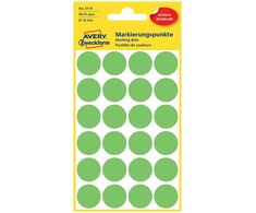 Avery „Zweckform“ apskritimo formos žymeklio etiketės, 18 mm, žalios, atspindinčios (3174)