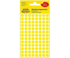 Lipdukai Avery Zweckform, apvalūs, Ø8mm, 416vnt pakuotėje, geltonos spalvos